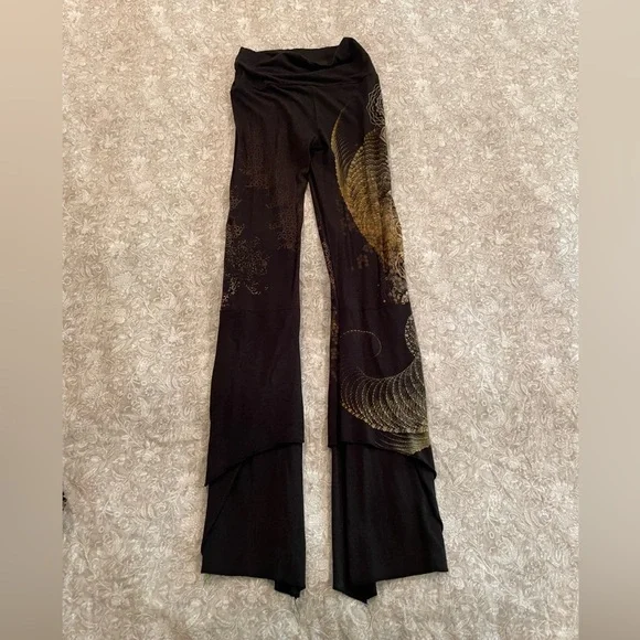 Festival Burning Man Sacred Geometry Flowy Leggings Pants Yoga Size Small - Picture 2 of 5